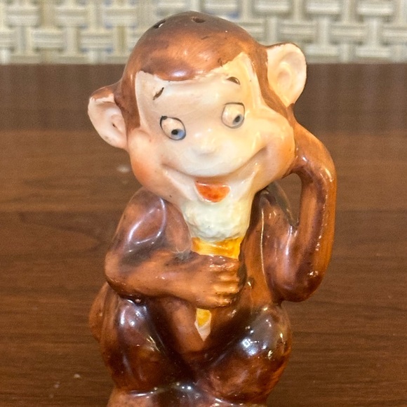 🌟HP🌟VTG 1950s Ceramic Monkeys Eating Ice Cream Cone Salt & Pepper Japan - Picture 6 of 14